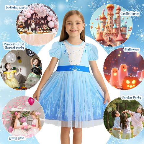 Benylion Princess Costume Dress for Girls Princess Dress up Birthday Gift Party Tulle Dresses Halloween Cosplay Outfits in Saudi Arabia