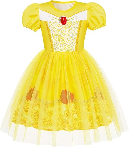 Benylion Princess Costume Dress for Girls Princess Dress up Birthday Gift Party Tulle Dresses Halloween Cosplay Outfits in Saudi Arabia