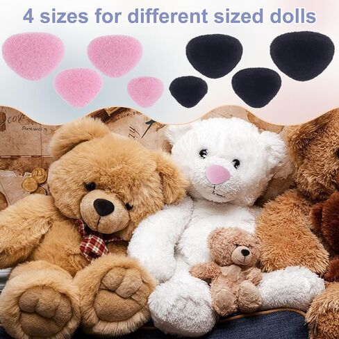 SmallCat 32pcs Crochet Noses for Amigurumi, 11/15/17/18mm Plastic Stuffed Animal Noses with Washers, Doll Flocking Accessories for Crochet Plush Toys- Pink & Black in Saudi Arabia