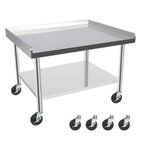 Stainless Steel Workstation Table with Under Shelf & Caster Wheels, Kitchen Prep Table for Commercial & Workplace, Home, Hotel, Garage(30"x36"x26")