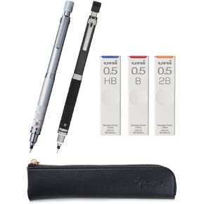 Kuru Toga Roulette Model 0.5mm جسم فضية + HB/B/2B.