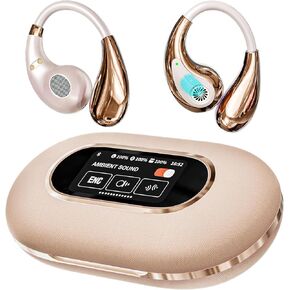 ترجمة لغوية سماعات الأذن مع عرض أذن 3-في 1 في الوقت الحقيقي ، و earbuds المترجم في الوقت الحقيقي 144 لنظام التشغيل iOS و Android ، مناسبة لدراسة السفر التجارية (Beige)