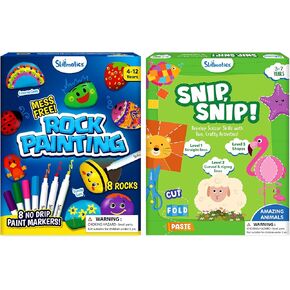 مجموعة Rockmatics Rock Painting Kit & Snip Snip Animals Bunddle ، Art & Craft Activity for Kids ، Fun & Creative ، Homps for Girls & Boys Ages 3 ، 4 ، 5 ، 6 ، 7 ، 8 ، 9 ، 10 ، 11 ، 12