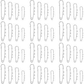Framendino, 48 Pack Safety Pins Brooch 4 Sizes Heavy Duty Pin Metal with 3 Loops for DIY Crafts Sewing Clothes Blankets Colors in Saudi Arabia