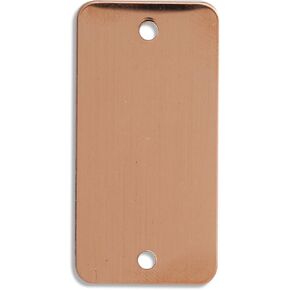 RMP Stamping Blanks, 1 Inch x 2 Inch Rectangle with Two Holes, 16 Oz. Copper 0.021 Inch (24 Ga.) - 10 Pack