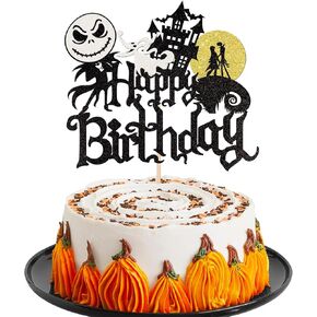 1 أجهزة الكمبيوتر الشخصية هالوين كعكة عيد ميلاد سعيد توببر بريق جاك و Sally Castle Ghost Halloween Cake Pick for Nightmare قبل عيد الميلاد موضوع عيد ميلاد الطفل إمدادات الكعكة اللوازم