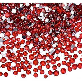 15000 PCS Red AB Rhinestones Bulk Flatback ، SS20/5MM Non-Hotfix Crystal Round Rohenestons