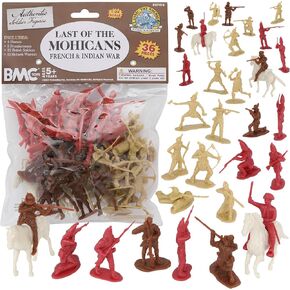 BMC CTS Last of the Mohicans - 36pc شخصيات جندي من البلاستيك الفرنسية والهندية
