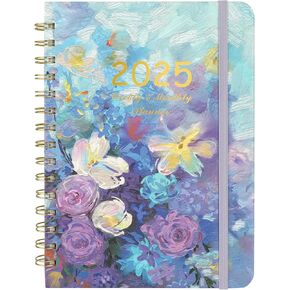 2025 Planner, Planner 2025, Weekly and Monthly Planner 2025 from Jan. 2025 - Dec. 2025, 8.4" x 6.1", Hardcover Planner with Tabs, Inner Pocket and Elastic Closure, Twin-Wire Binding, Thick Paper