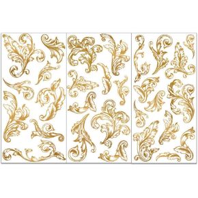 OLYCRAFT 3pcs/Set Blooming Flower Rub on Transfers - 6x12 inch Rose Peonies Decals for Wood Furniture & Home Decor