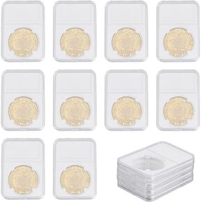 12pcs Coin Display Holder 85x59mm Coin Coin Coin Coin Case Coin Box Small Clear Coin Box Diameter: 38mm