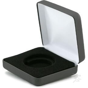 (1) Black Leatherette Model "H" Air-Tite Single Coin Holder Display Box Case for 32mm 1oz American Gold Eagle & Buffalo Ring Type Coin Capsule