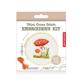 Kikkerland Mini Cross Stitch Mushroom Kit ، 1 EA
