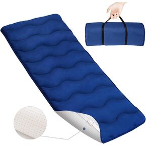 Cot Mattress Pad, 30"x75" Quilted Foam Cot Mattress Topper with Anti-Slip Bottom, Breathable & Comfortable Cot Pads for Camping/Rv Bunk/Narrow Twin Beds, Sleeping Cot Mattress Pad Only, Navy