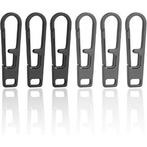 Viperade VAT1 Heavy Duty Titanium Zipper Pulls Pulls Pullish ، مجموعة إصلاح علامات تبويب Universal Zipper للسترات ، والمعاطف ، والحقائب ، والأمتعة ، وحقائب الظهر ، وحقائب اليد ، وحقائب EDC (4 أسود)