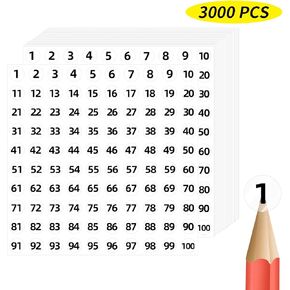 1 to 100 Consecutive Number Stickers, 0.4 inch Transparent Number Stickers Labels for Inventory, Storage, Organizing, Boxes, Bins, Toolbox, Locker (3000 Labels, Black)