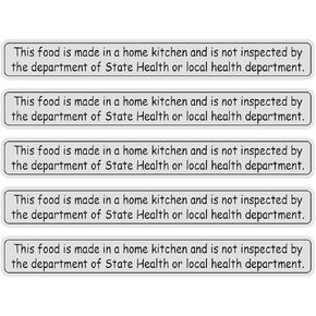 Home Kitchen Food Safety Labels مصنوع من ملصقات المطبخ المنزلية ، 100 جهاز كمبيوتر ، وليس لقسم الصحة تم تفتيشه إخلاء المسئولية (رمادي)