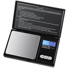 Digital Pocket Scale,1kg 0.1g Gram Accuracy Stainless Steel Platform Kitchen Scale for Food Cooking Baking Coffee Jewelry Handmade and Collectibles (1kg/0.1g)
