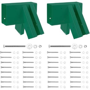 Swing Set Brackets 10",Bolt-Thru Construction Swing Set Hardware Kit w/3MM Thickness Steel for 4x4 Legs & 4x6 Beam, Wood End Bracket Maximum Protection of Children's Safety (Black 2 Pack)