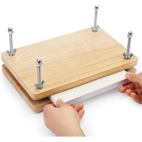 JUPEAN Book Press—7.9"x11.6" Wooden Book Binding Press Bookbinding Kit Portable and Easy Assemble Books Binding Kits for DIY Bookbinding