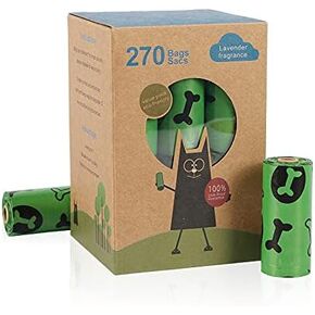 OUTnWILD Dog poop bags rolls, biodegradable, lavender scented pet waste bags rolls, guaranteed leak proof and extra thick doggy poop bags, 270 count,9x13 Inches doggie poop bags