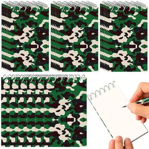 YYMYMGJ 24 Packs Camouflage Mini Spiral Notebooks Military Pocket Notepads Journal Memo Pads for Army Birthday Party Favors Gifts Goodie Bag Office School Classroom Rewards