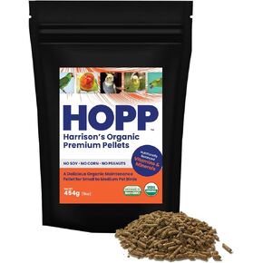 كريات Harrison's Bird Foods Hopp Premium-طعام عضوي ومتوازن غذائي للطيور الصغيرة إلى المتوسطة ، والضغوط الباردة ، والدهون المنخفضة ، والمطوّرة البيطرية ، 25 رطل