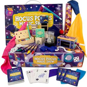 Mindware Hocus Pocus Magic Show Kit - حيل سحرية مثيرة للأطفال مع أكثر من 25 قطعة ومقاطع فيديو تعليمية