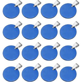 PATIKIL 16Pcs Metal Stamping Blanks, 20mm Round Stamping Name Tags Stainless Steel Blanks Metal Plate with Hole for Laser Engraving Stamping Dog Tags Keychain Making, Gold