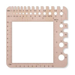 1 أجهزة كمبيوتر خشبية الحياكة الكروشيه مقياس إبرة الإبرة Sizer Stitch Counter Spinner Yarn Measure Tool Square Craft Craft