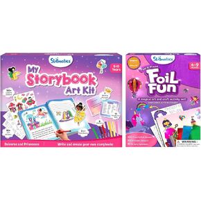 Strymatics Storybook Art Kit & Foil Fun Unicorns & Princesses Backle ، هدايا للأطفال الصغار ، الفتيات والفتيان الذين تتراوح أعمارهم بين 5 ، 6 ، 7 ، 8 ، 9 ، 10