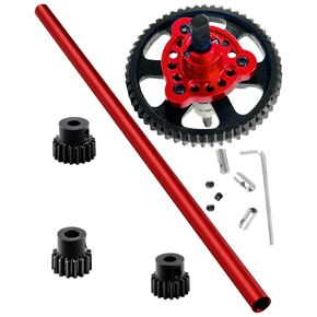 ترقيات جزء من 1/10 Slash 4x4/Slash 4x4 VXL ، مركز عمود دوري الألومنيوم وترس الخزانة التفاضلية القابض من الألومنيوم 54T (32-PITCH) مع ترس 15T/19T/19T ، ريد.