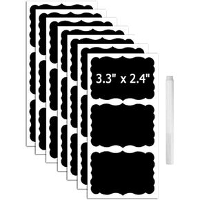 Top label 108-Pack Reusable Chalkboard Labels + 1 Chalk Pen to Decorate Your Pantry Storage & Office