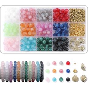 طقم صنع المجوهرات من راتنجات Sky Sky Resin للبالغين والمراهقين - 12 ألوانًا من الخرز اللامع للأساور المصنوعة مع مجموعة من الفواصل والمعلقات للخرز للأسوار والقلاع ومجوهرات Diy Crafts Making Making Kit