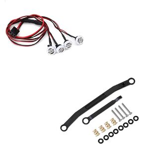 المصابيح الأمامية للسيارات Linfa RC مع مصابيح مربعة LED LED و RINK لـ 1:24 RC CAR CAR CARLER AXIAL SCX24.