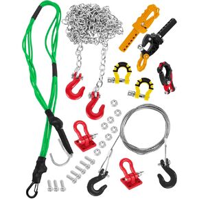 ترقيات RC الجزء المعدني سلسلة المقطورات المقطورة هوك القطر حبل أغلال Winch For 1/10 TRX4 SCX10 90046 90081 D90 TF2 CC01 RC Decor