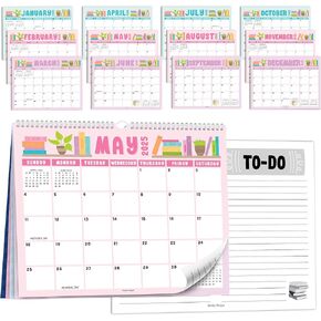 Hadley Designs 2025 Wall Calendar - Monthly Hanging Wall Calendar 2025-2026, 11" x 14", Spiral Bound with Large Daily Blocks and Notes Section for Home or Office (Doodle Notebook)