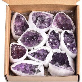 JIC جوهرة 2.2 رطل الأبيض الطبيعي عناقيد كريستالية من الكوارتز الجيود Druzy أحجار استشفاء ديكور المنزل عينة الأحجار الكريمة in Kuwait