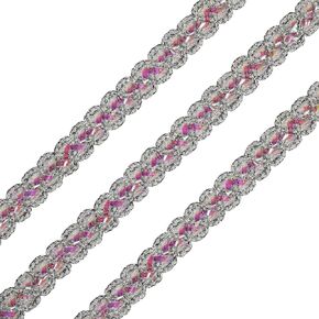 10Yards 20mm/0.78 inch Blue/Red/Gold Gimp Braid Trim Wide Fabric Decorative Lace Webbing for All Kinds of Sewn Garments, Curtains, Sewing and DIY Crafts Lamps Furniture Decoration (Blue/Red/Gold-20mm