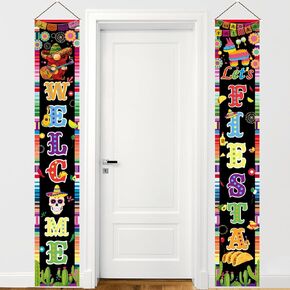 71 "× 12" Cinco de Mayo Door Decorations Banner Porch Banner ، Cinco de Mayo Banner لـ 5 De Mayo Decorations ، مرحبًا