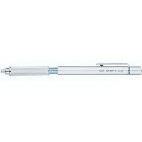 Uni Shift Pipe Lock Drafting Pencil ، 0.3 مم ، جسم فضية مع لهجة زرقاء فاتحة (M31010.26)
