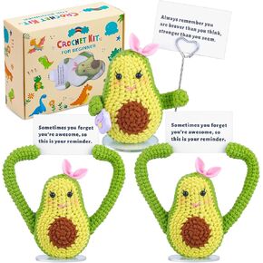 مجموعة Xinord Crochet للمبتدئين ، Kit Crochet Starter Kit مع دروس فيديو خطوة بخطوة ، يتعلم المبتدئين مجموعات الكروشيه للبالغين والأطفال (الفاكهة)
