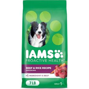 IAMS Proactive Health Adult Dry Dog Food Beef and Rice Recipe, 7 lb. Bag