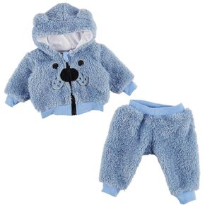BABESIDE 2 Pcs Reborn Baby Doll Clothes Set for 17-22 Inch Dolls, Cute Puppy Style Baby Doll Clothing Doll Accessories for Realistic Baby Dolls Boy & Girl, Blue