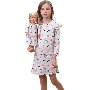 Bow Dream Girl Dress Cartoon Cartoon ومطابقة ملحقات ملابس American Girl Doll For Girls Dresses Dogs Bones