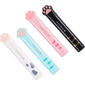 Cute Mini Scissors 4Pcs Cat Paw Tiny Scissors,Stainless Steel Small Classroom Scissors With Protective Cover Crafting Scissors Suitable for Office Home and School