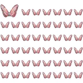 Mini Resin Butterflies, 0.31" Length, Resin Miniature Dollhouse Accessories Red - (Applications: for Crafts Nail Art Fairy Micro Landscaping Ornament) 50-Pieces