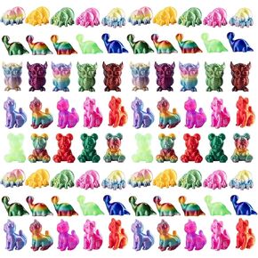 140pcs 3D Mini Animals Set - مجموعة واقعية للحيوانات ثلاثية الأبعاد (Cat ، Bear ، Spider ، Owl ، Dinosaur) للديكور والعرض والهدايا