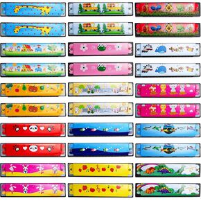 Deayou 30 PCS Harmonica for Kids ، Cartoon Harmonica مع صف مزدوج من 16 حفرة ، لعبة موسيقى موسيقية للأطفال ، المبتدئين ، والكبار ، حقائب Goodie ، حفلات الحفلات ، عيد ميلاد ، هدايا ، 15 أنماط