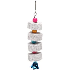 Parrots Chewing Supply, Bird Beak Grinding Stone Bell Teeth Grind Beaks Trimmed Pet Cage Accessories Wooden Blocks Craft Part Mini Chip Charms DIY Playing Shredding Chips Small Chew Foraging